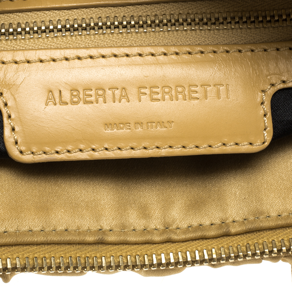 Pre-owned Alberta Ferretti Beige Net And Satin Tote