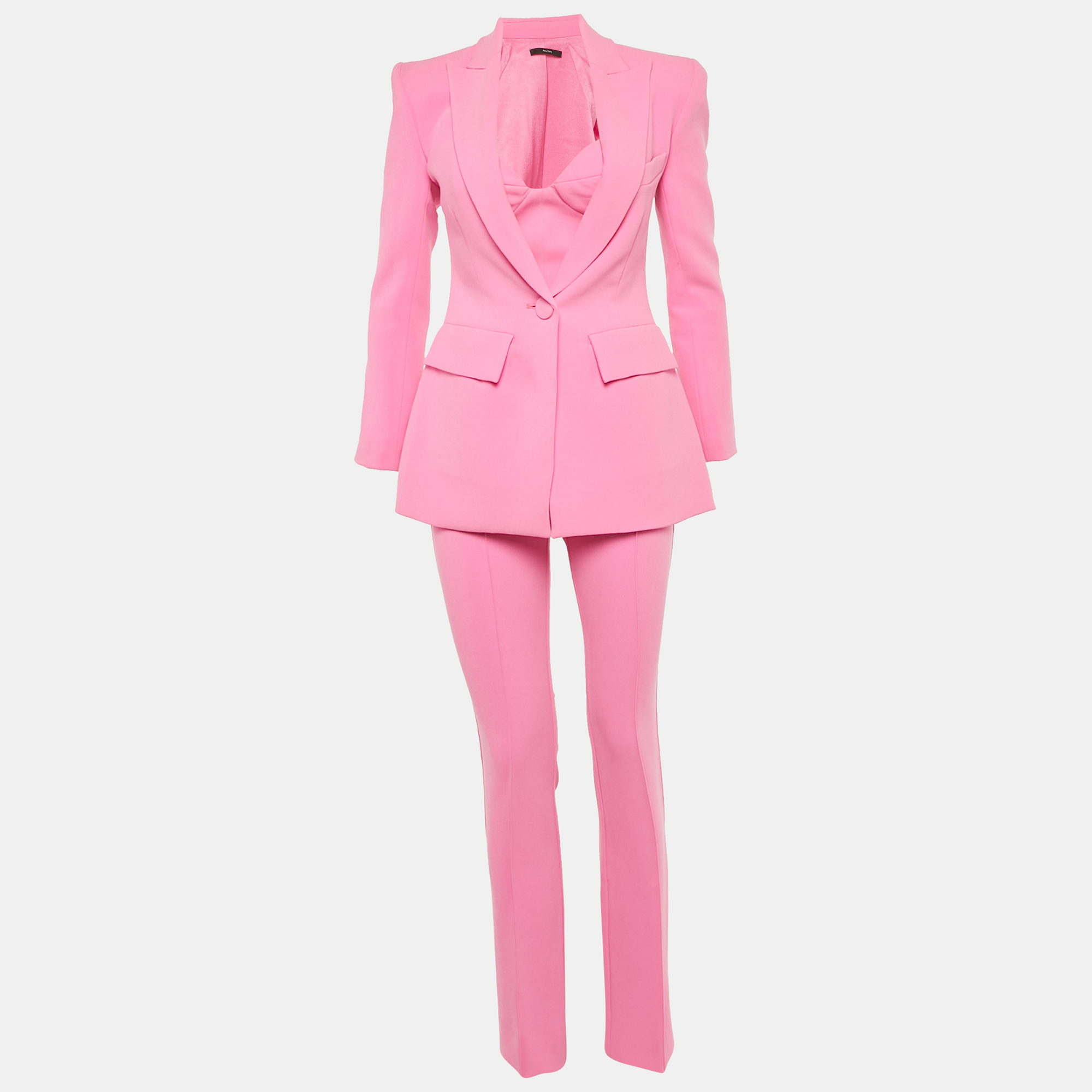 

Alex Perry Pink Crepe 3 Piece Set S