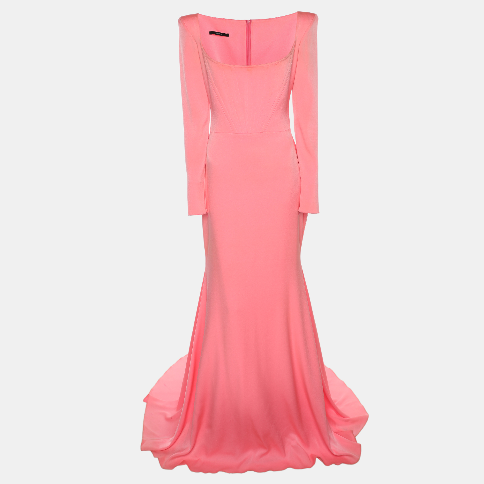 

Alex Perry Neon Pink Crepe Strapless Shoulder Gown M