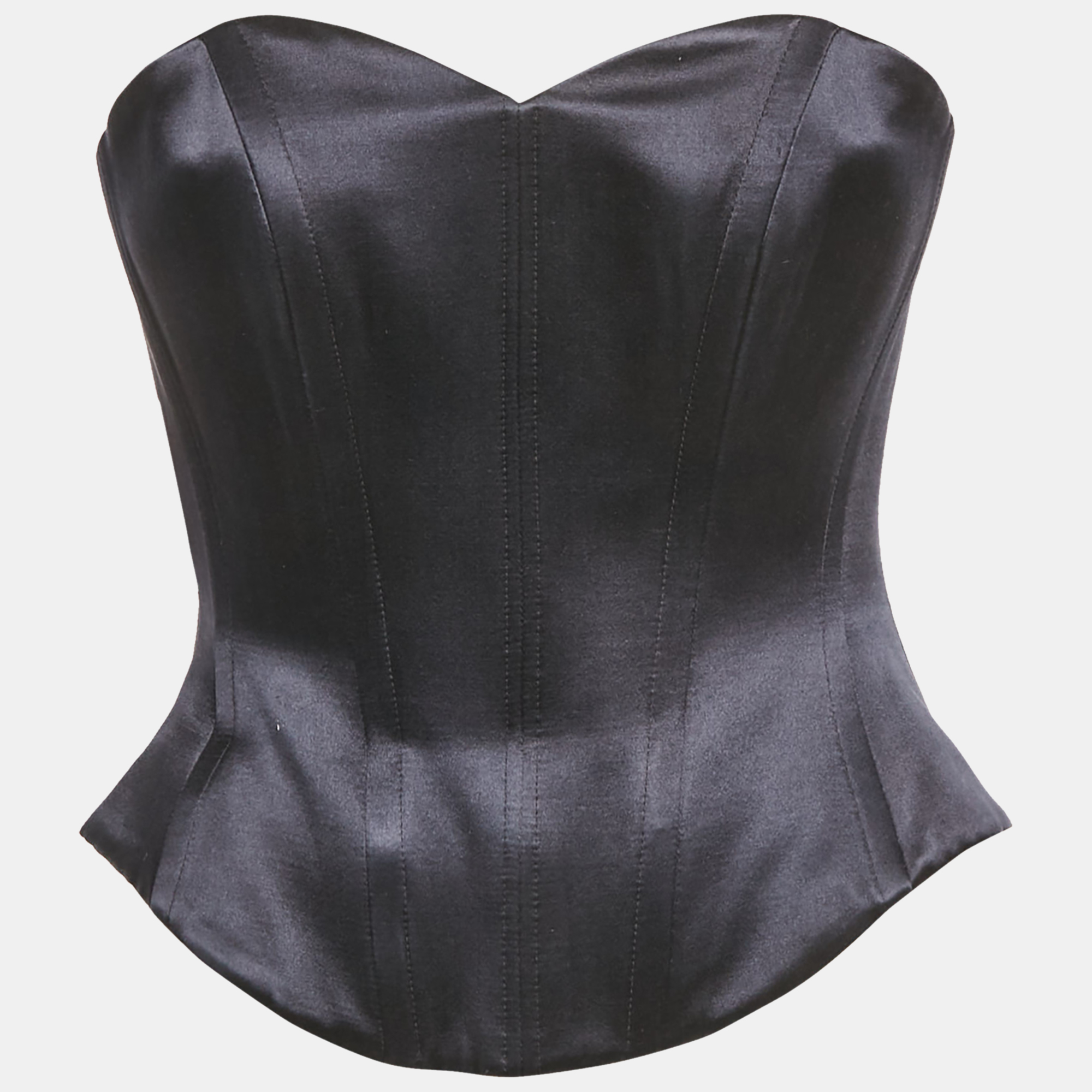

Alex Perry Blue Satin Strapless Corset Top XS