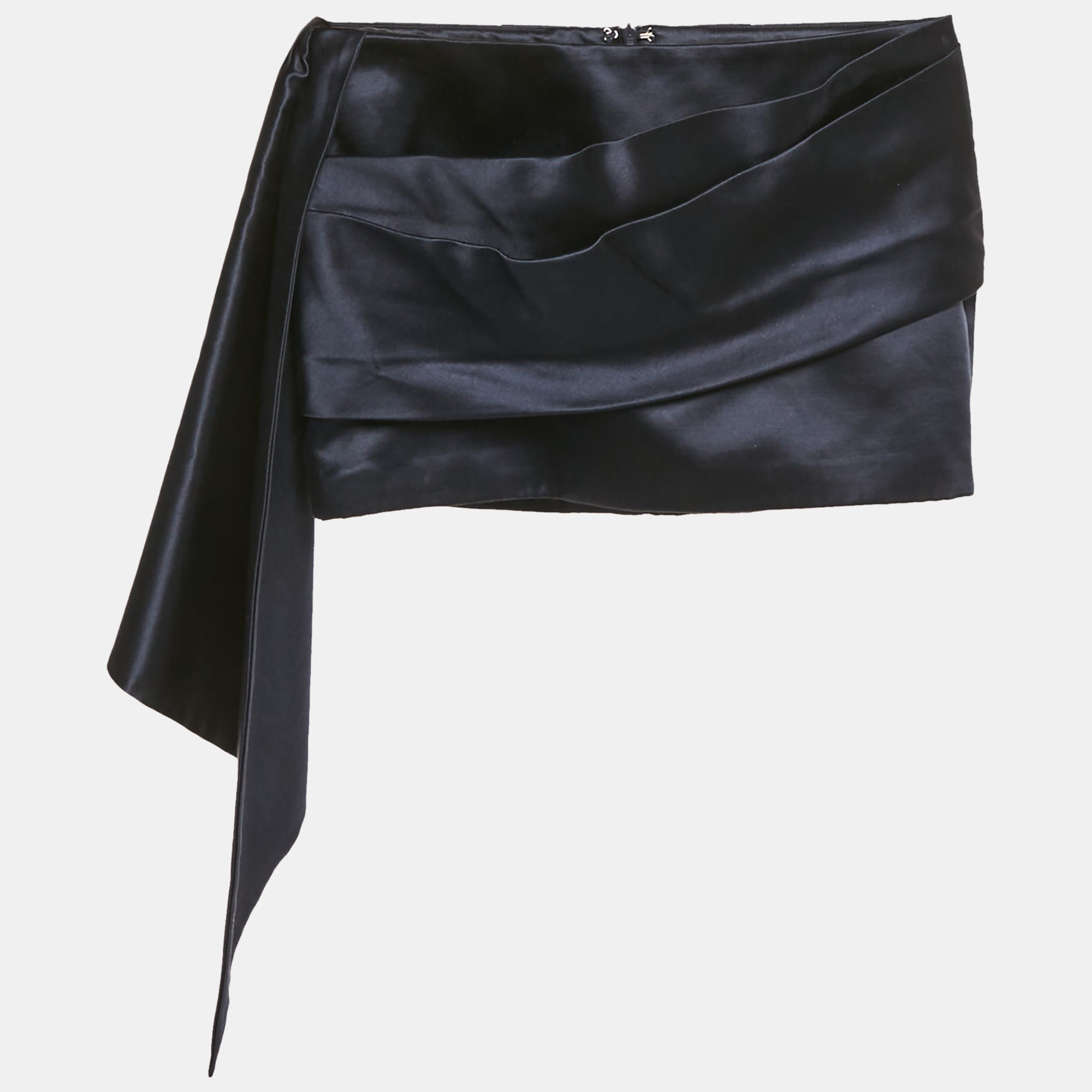 Pre-owned Alex Perry Navy Blue Silk Draped Mini Skirt S