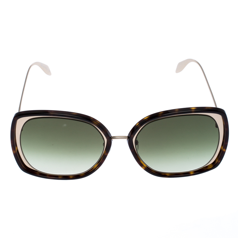 

Alexander McQueen Brown/Green Tortoise Gradient AM0151 Sunglasses