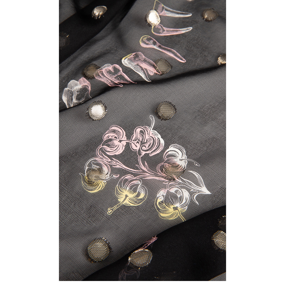 

Alexander McQueen Black Skull Print Scarf