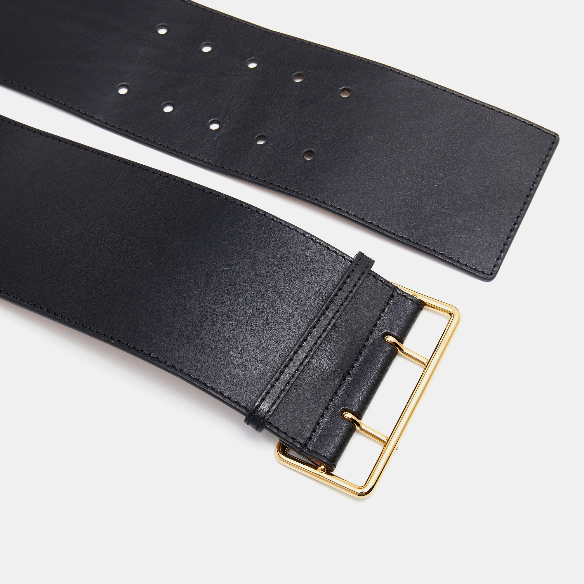 

Alexander McQueen Black Leather Waist Belt