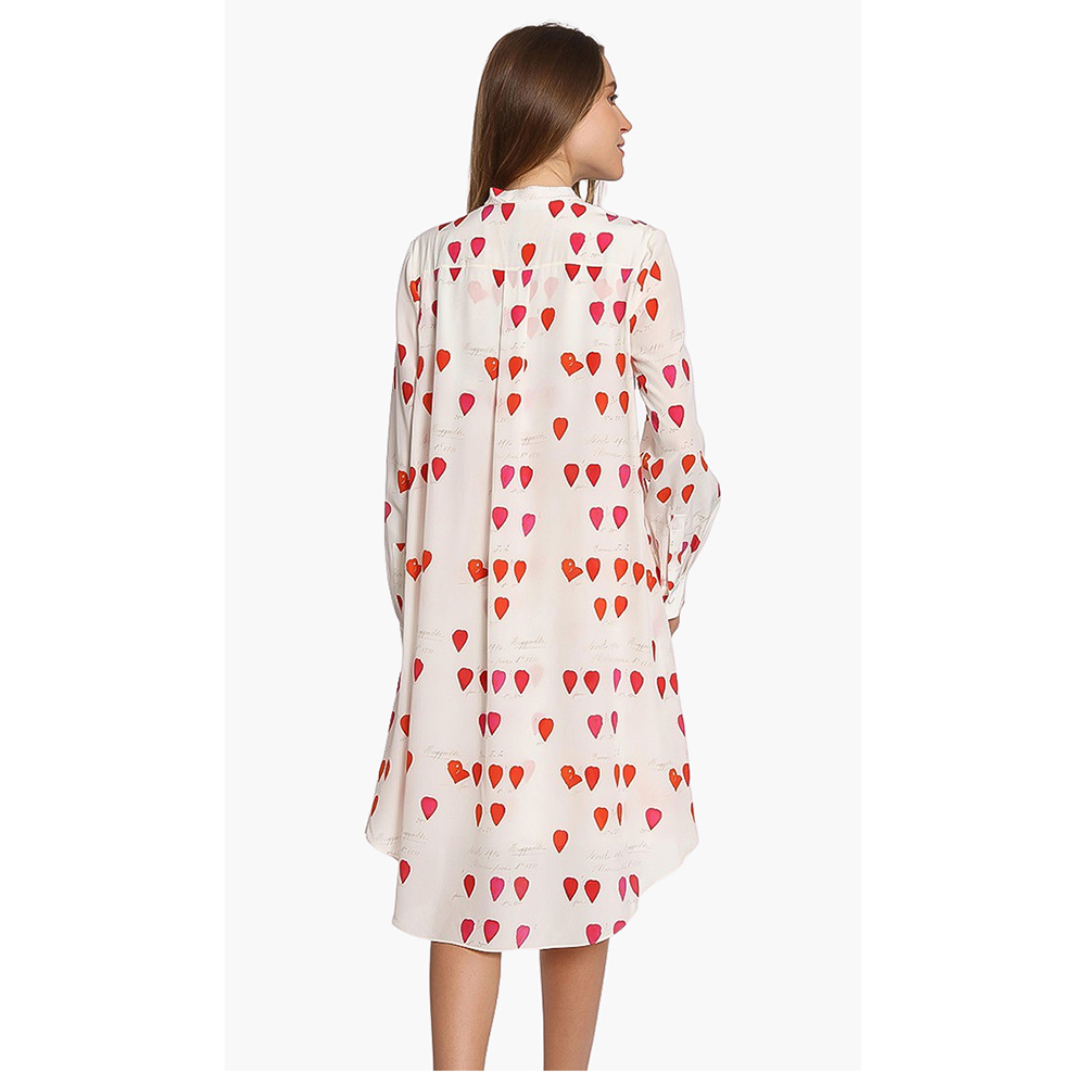 

Alexander McQueen White Printed Silk Dress  (IT 44