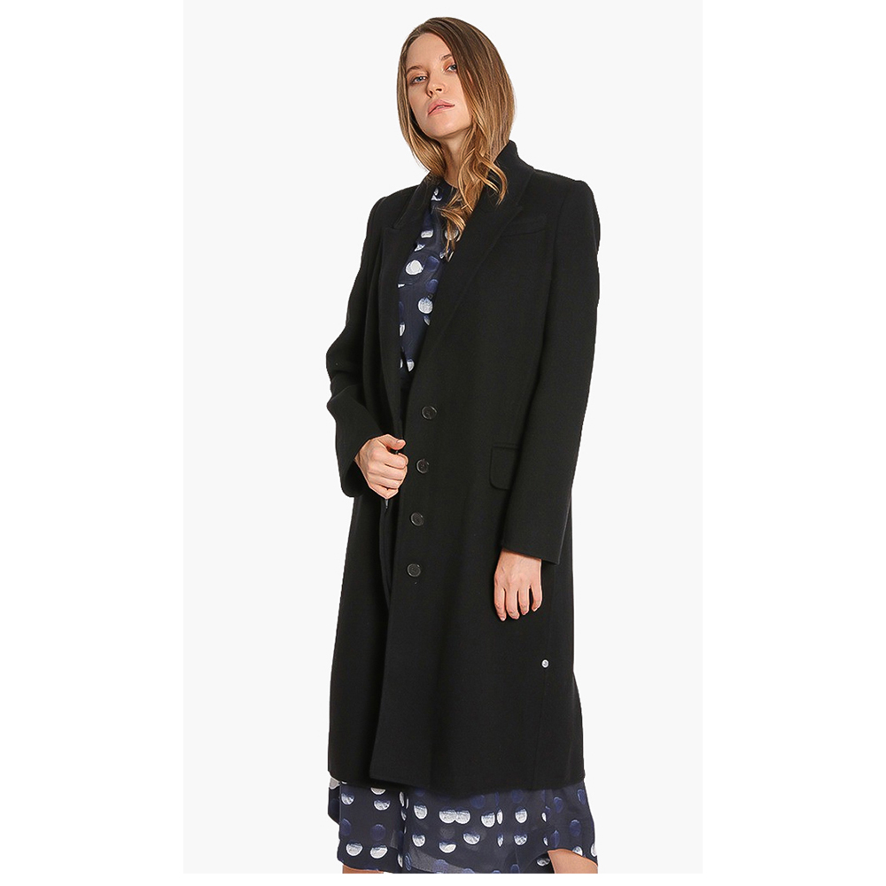 

Alexander McQueen Black Single Breasted Long Coat  (IT 44