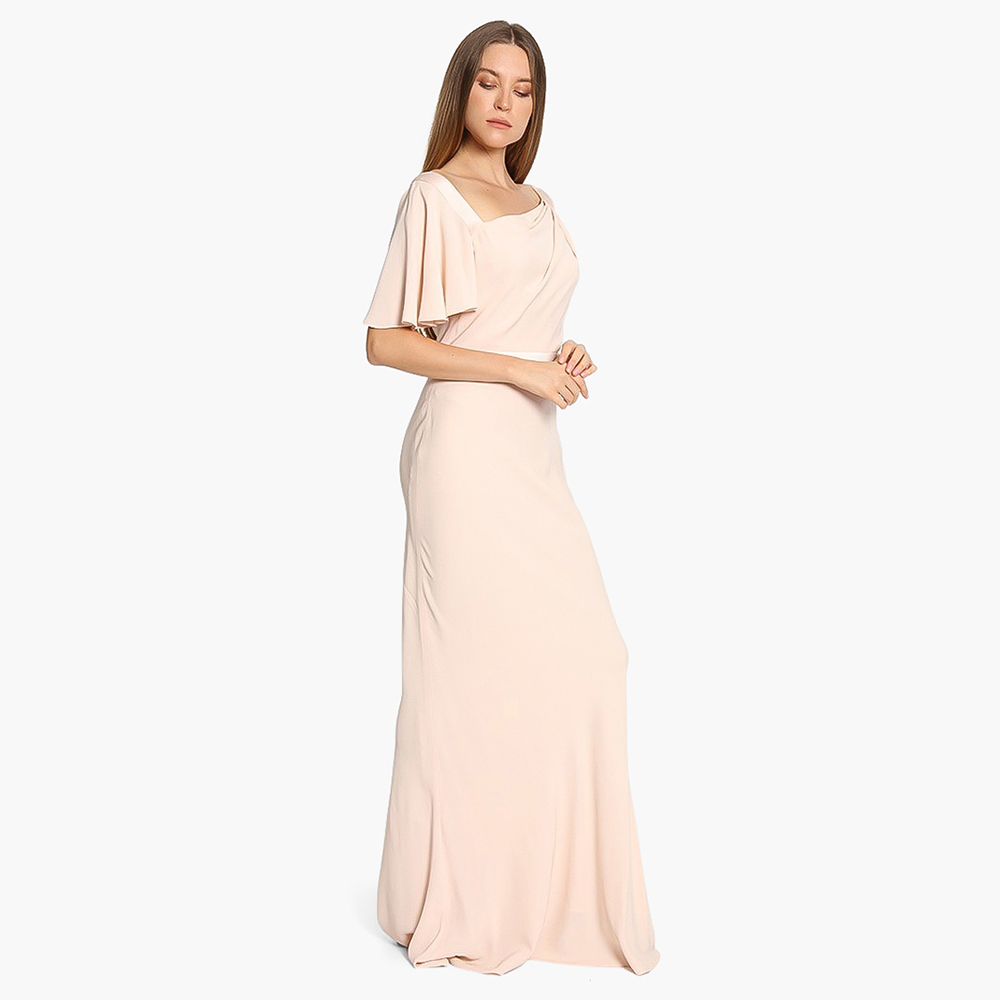 

Alexander McQueen Pink Asymmetric Long Dress  (IT 48