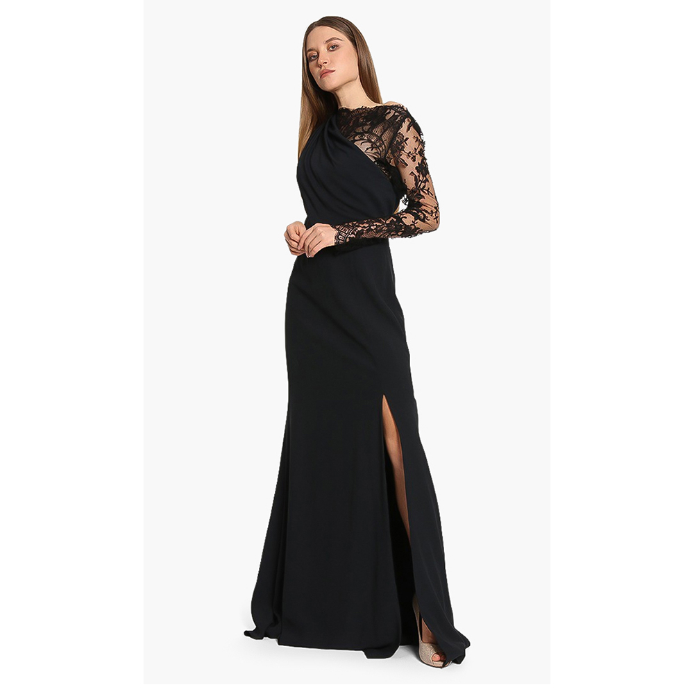 

Alexander McQueen Black One Sleeve Dress  (IT 48