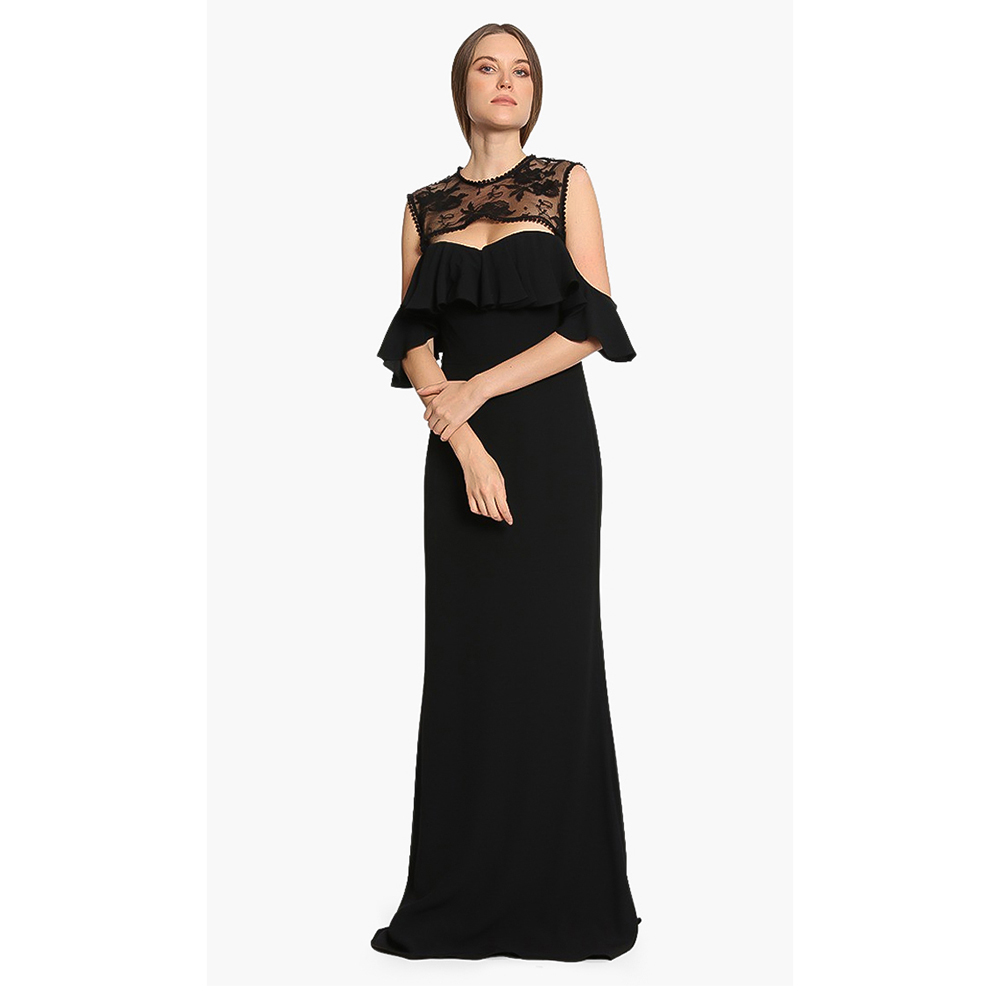 

Alexander McQueen Black Engineered Sculpted Long Dress  (IT 42