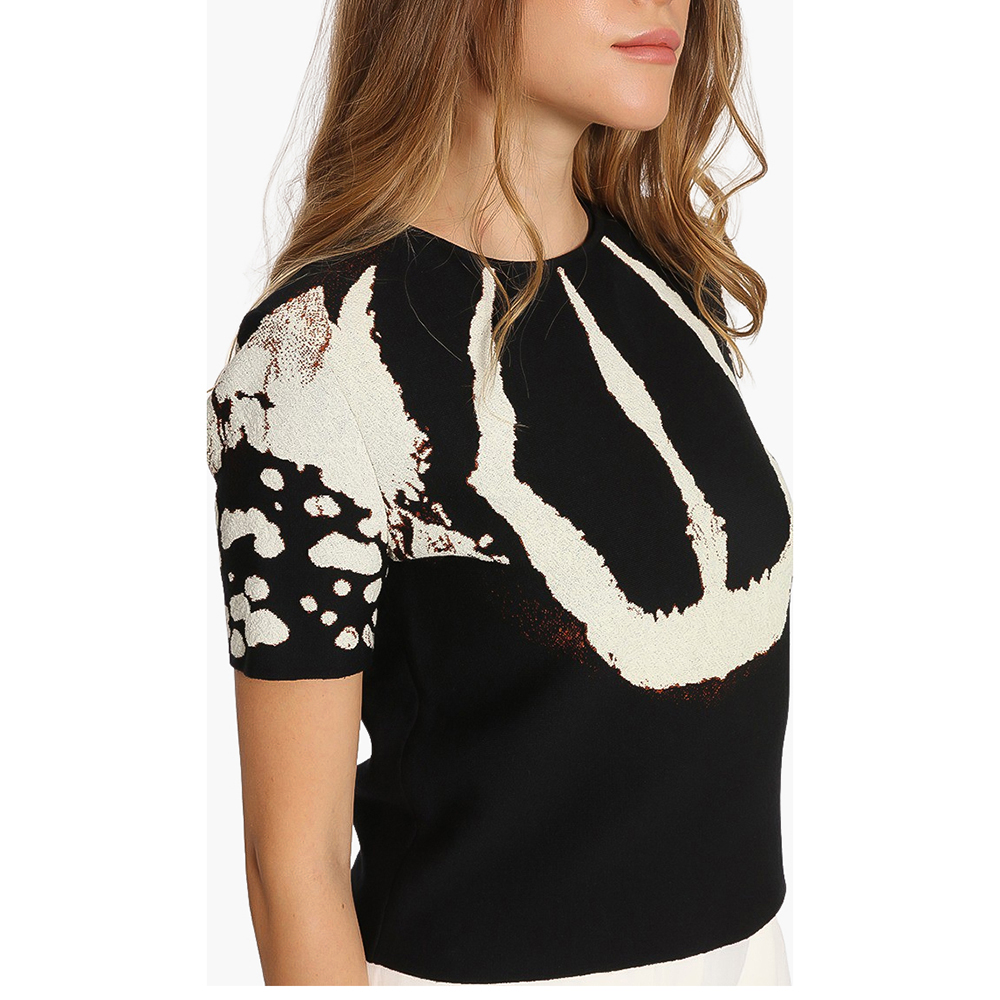 

Alexander McQueen Black Printed Key Hole T-shirt