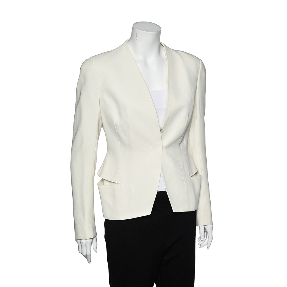 

Alexander McQueen Cream Crepe Blazer