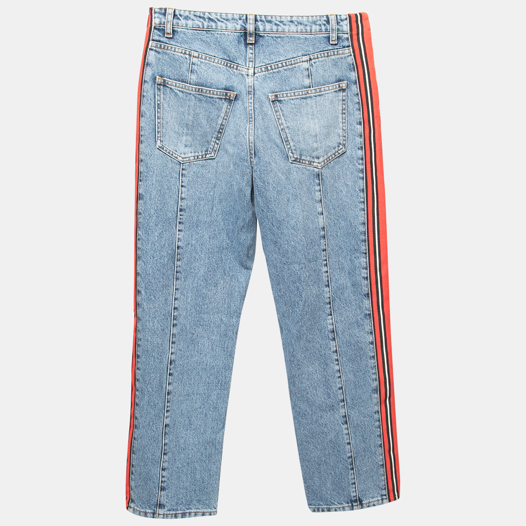 

Alexander McQueen Navy Blue Denim Side Stripe Jeans