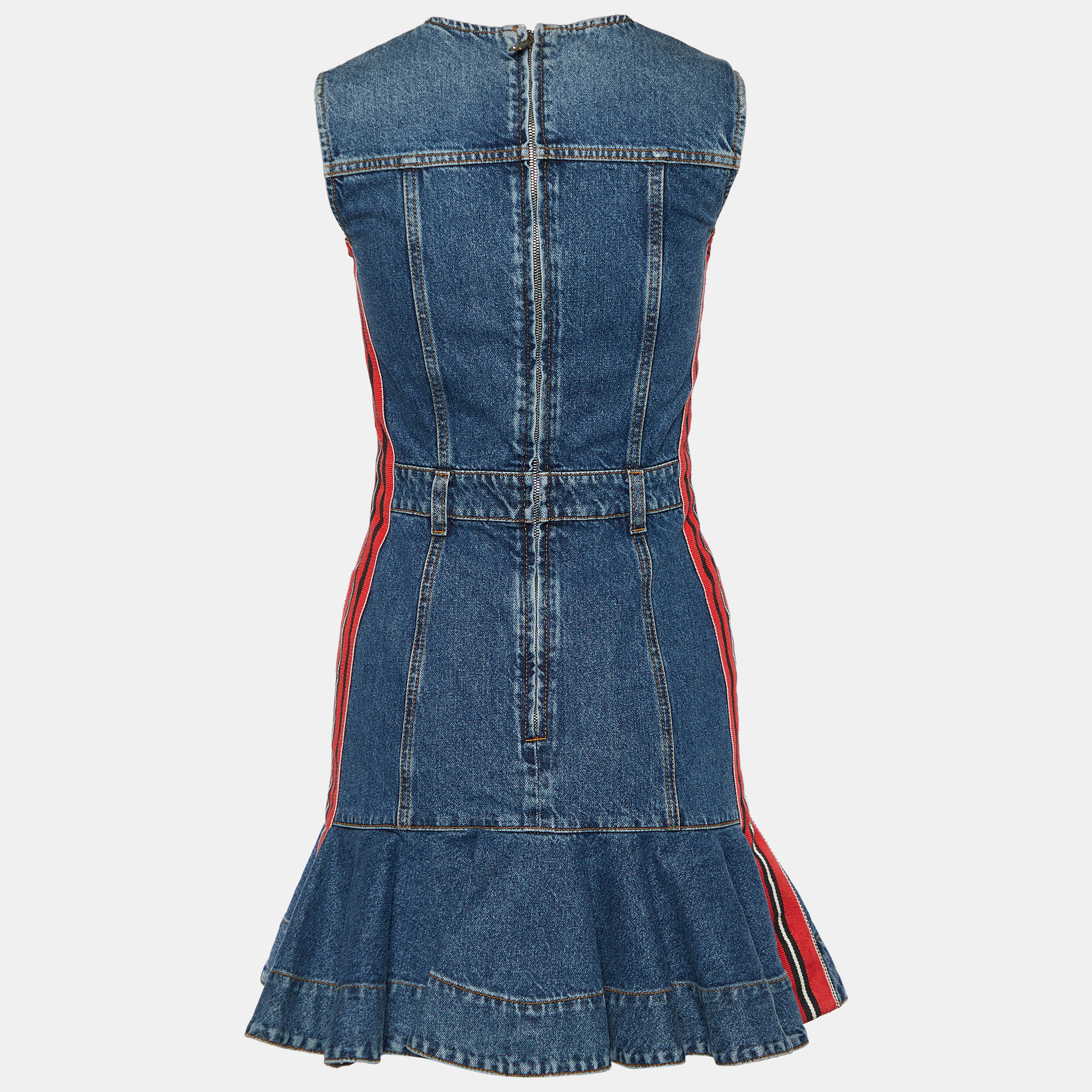 

Alexander McQueen Blue Denim Flared Sleeveless Dress