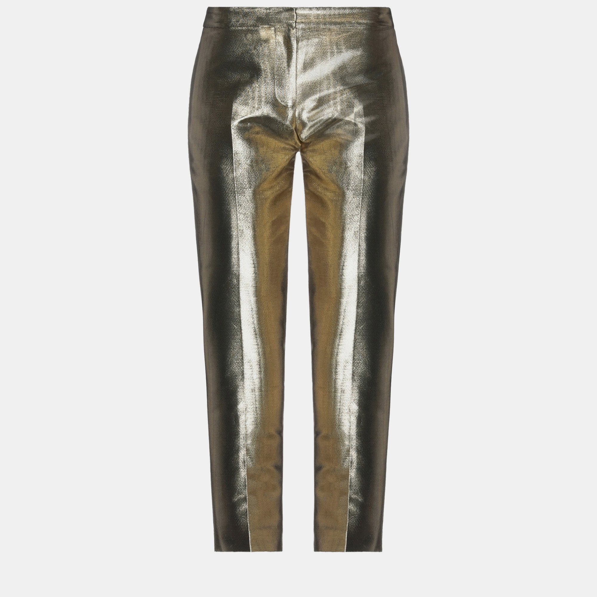 

Alexander McQueen Metallic Moire Cigarette Pants Size 38, Gold