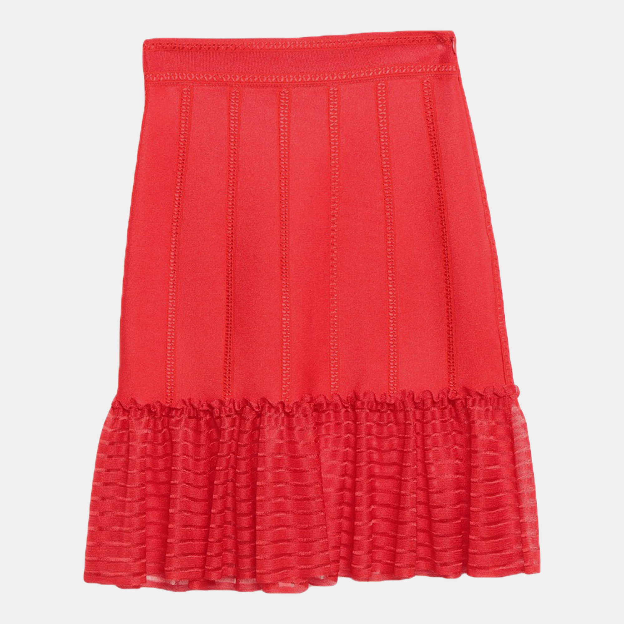 Pre-owned Alexander Mcqueen Viscose Midi Skirt Xs In Red