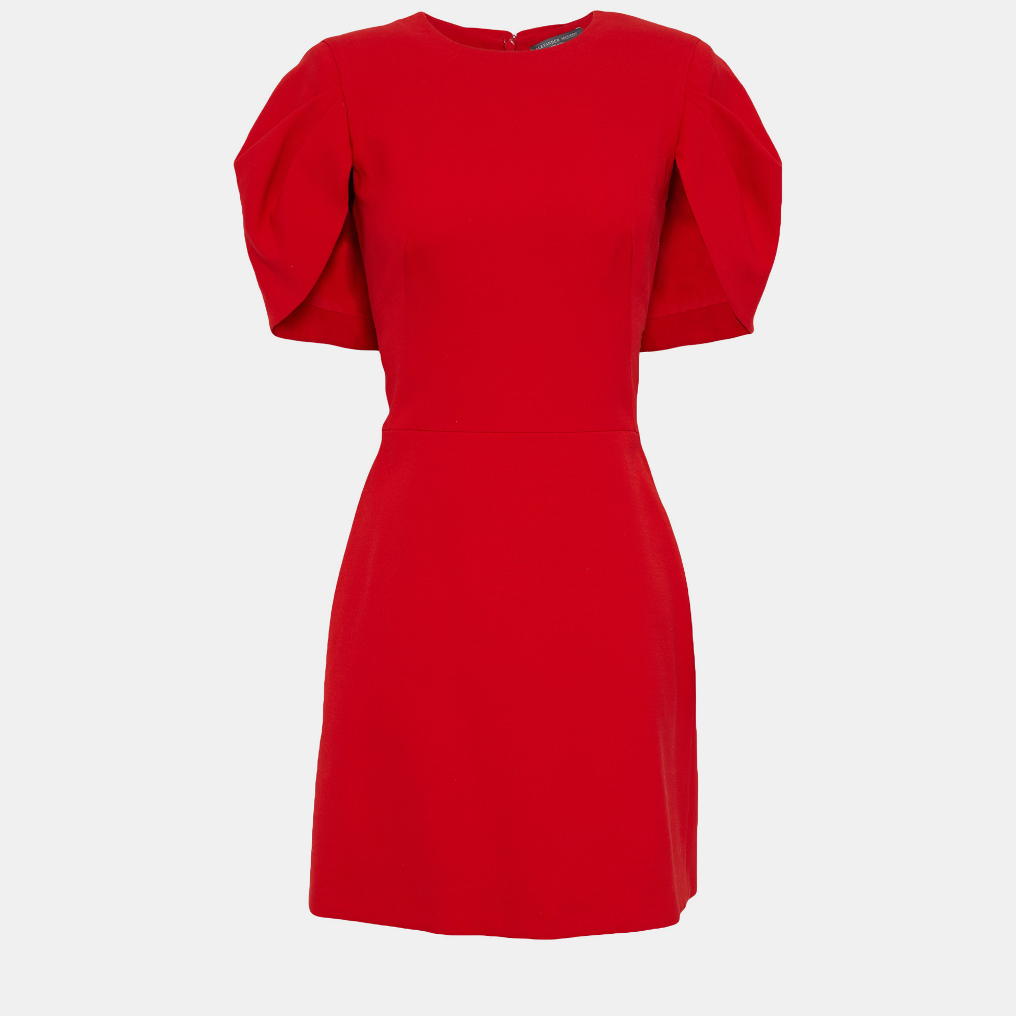 Pre-owned Alexander Mcqueen Wool Mini Dresses 42 In Red