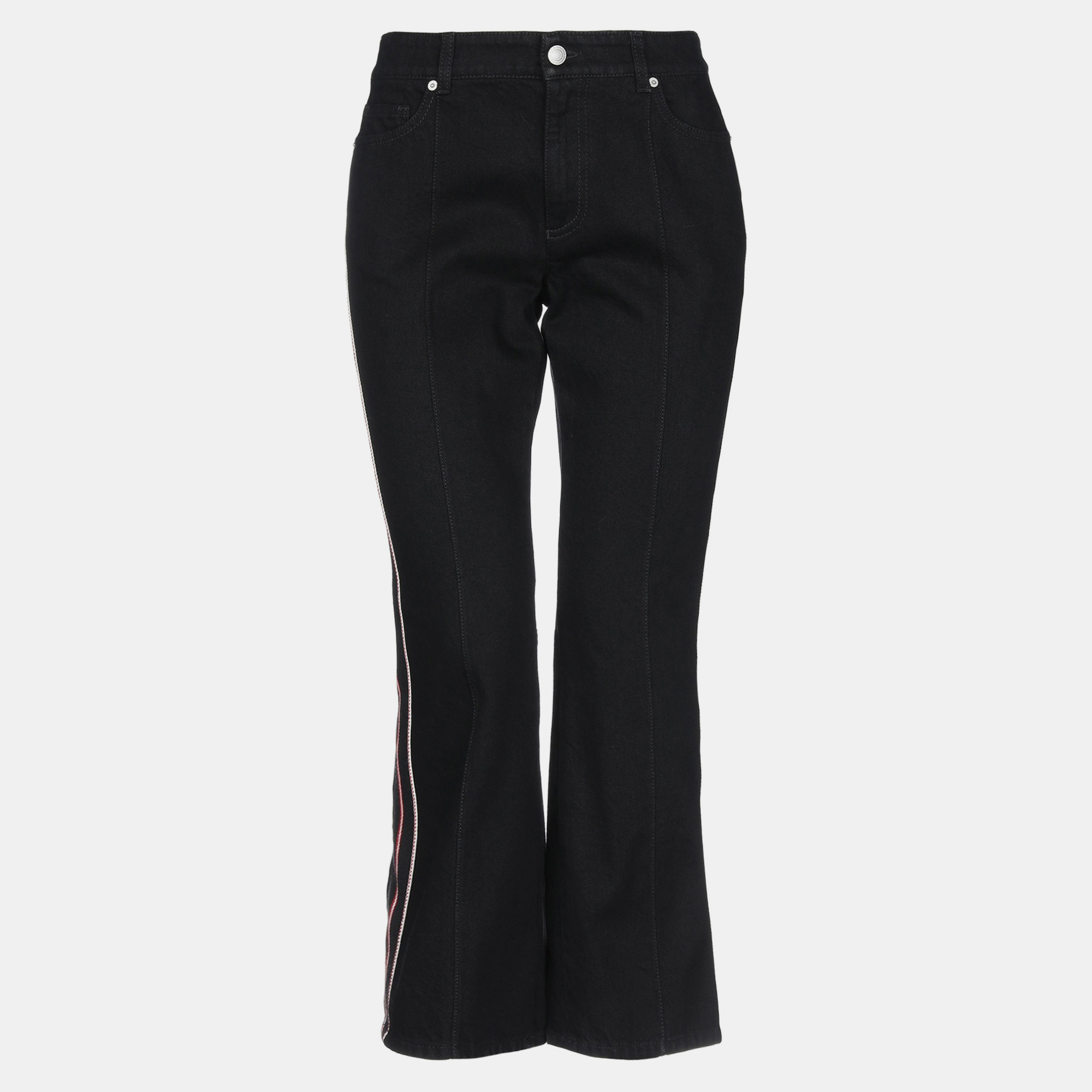 Pre-owned Alexander Mcqueen Cotton Jeans 24 In Black