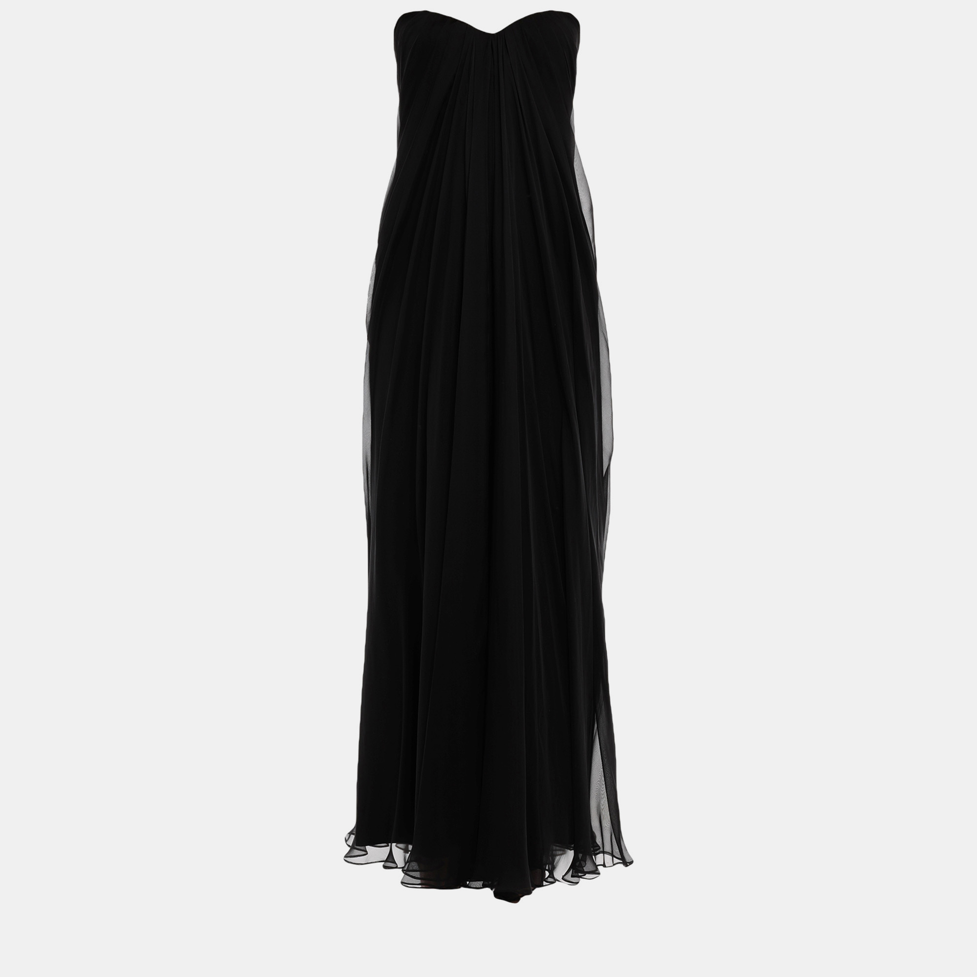 

Alexander McQueen Silk Maxi Dress 44, Black