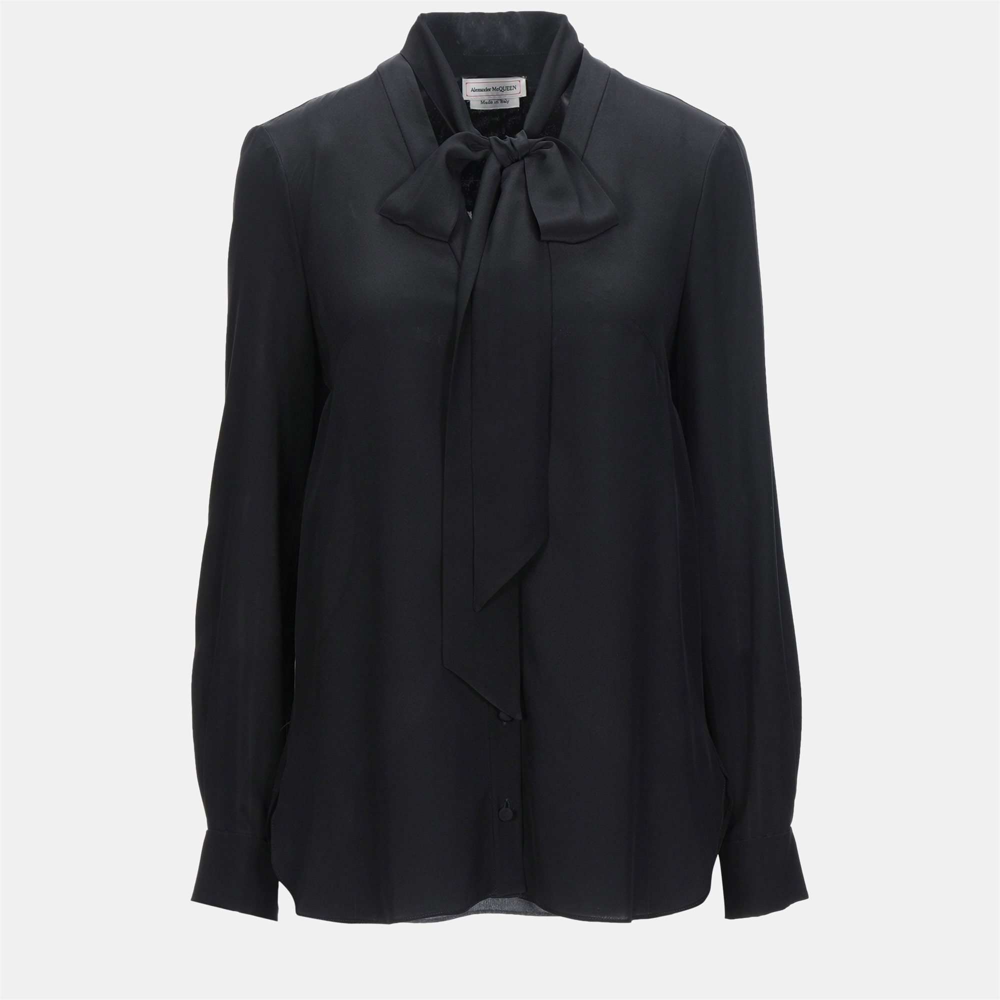 Pre-owned Alexander Mcqueen Silk Shirt 38 In Black