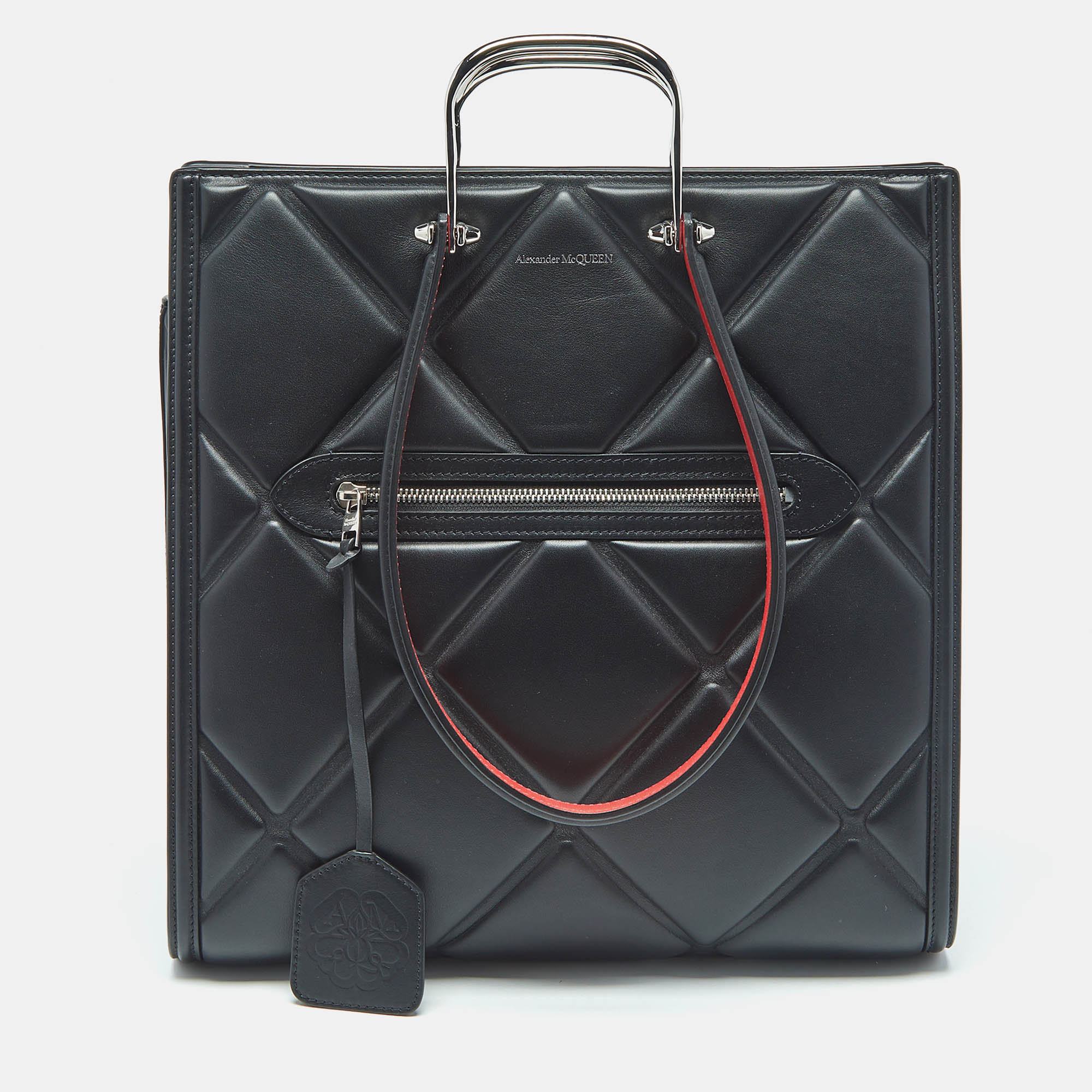 

Alexander McQueen Black Quilted Leather The Tall Story Tote