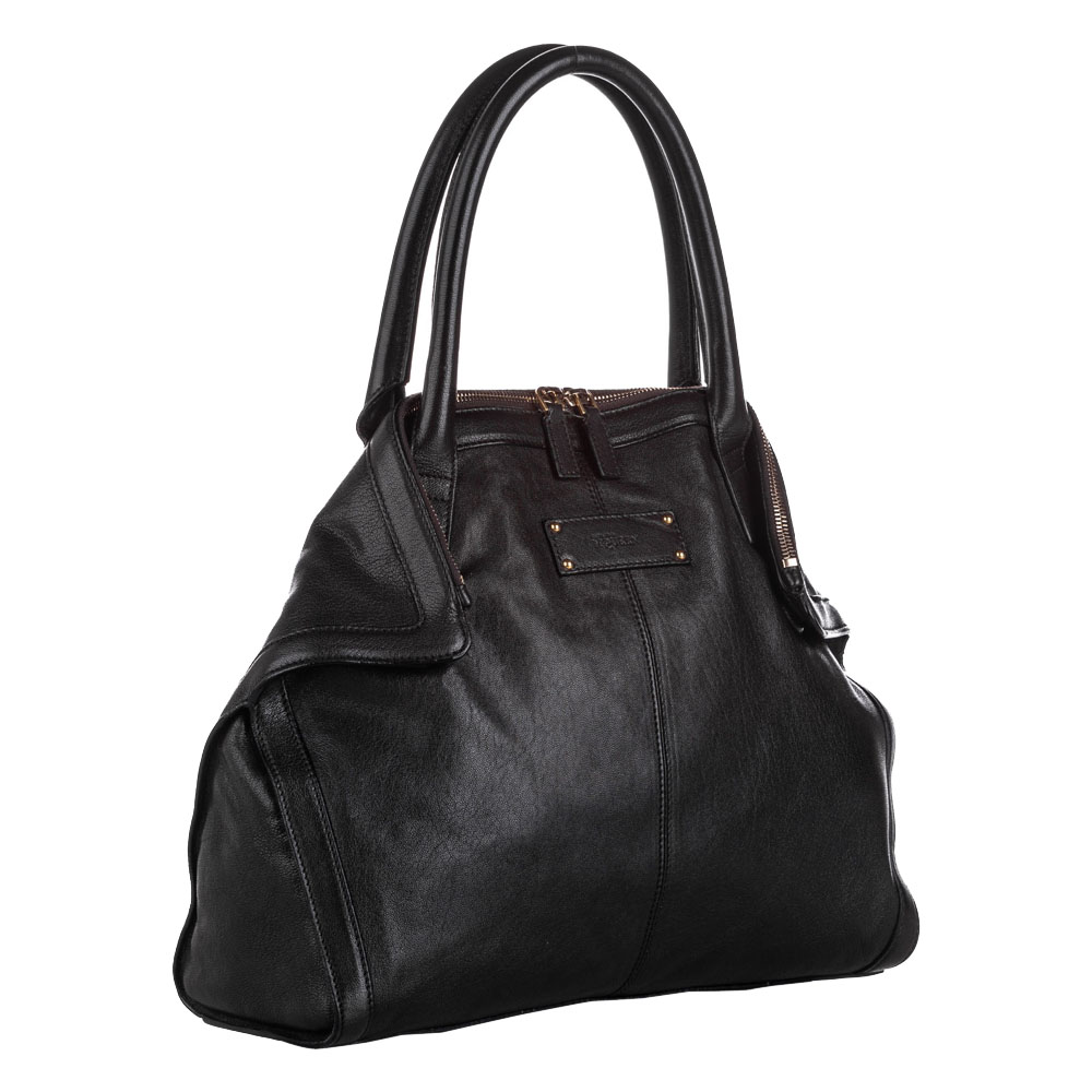 

Alexander McQueen Black Leather De Manta Totes