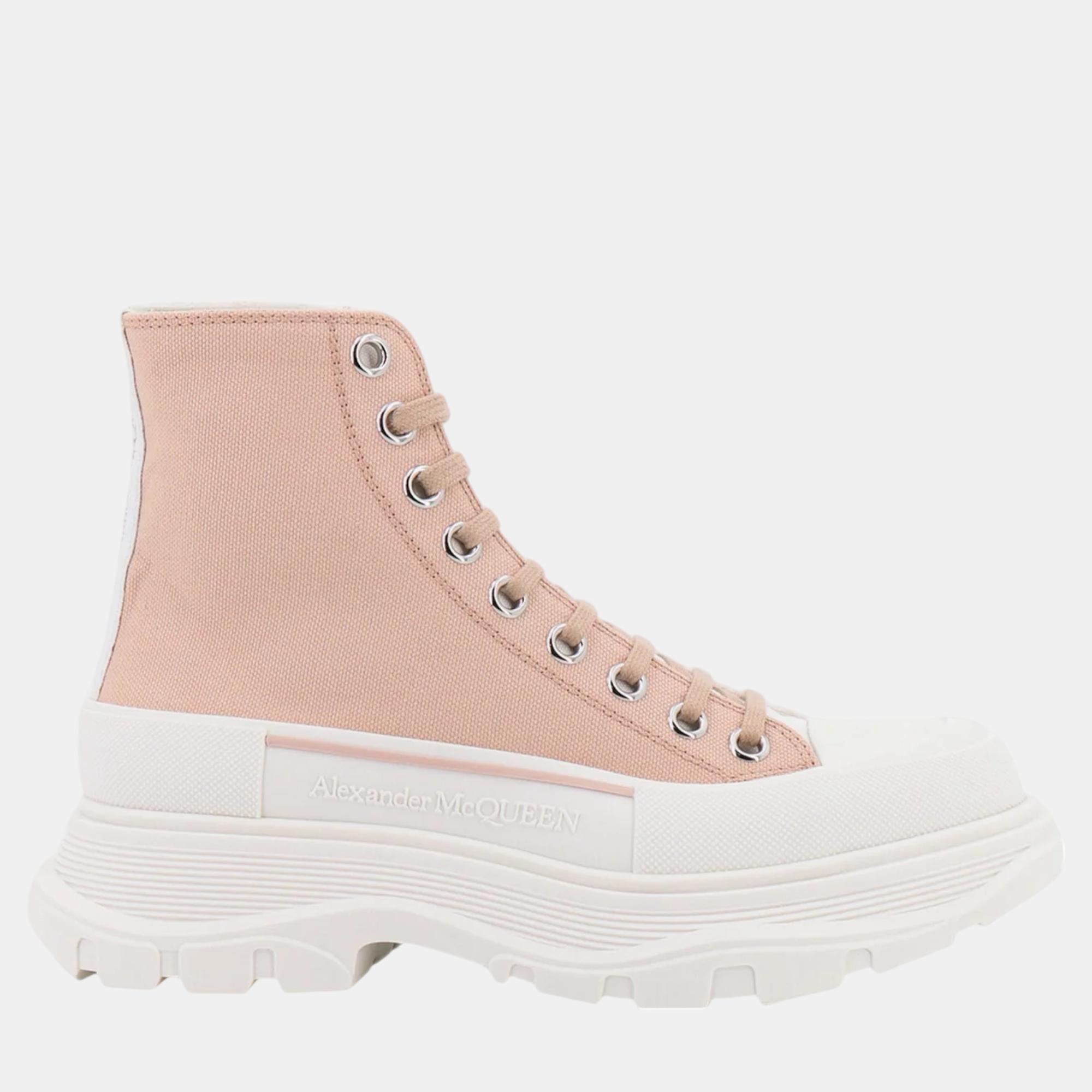 

Alexander McQueen Beige/White Tread Slick Sneakers