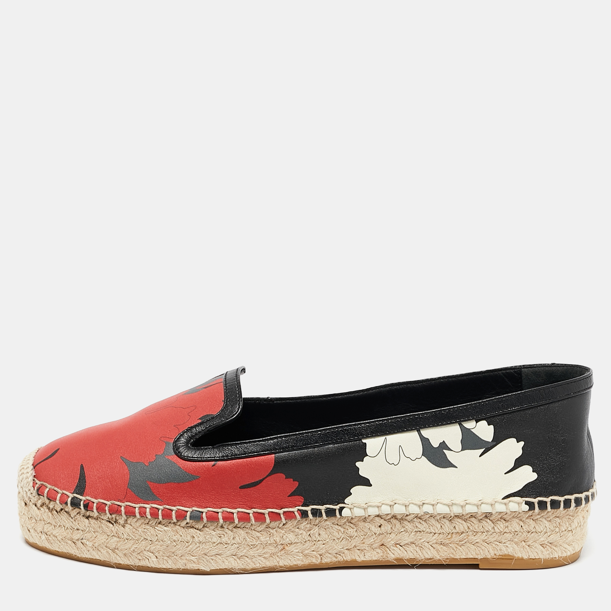 

Alexander McQueen Multicolor Leather Espadrille Flats Size