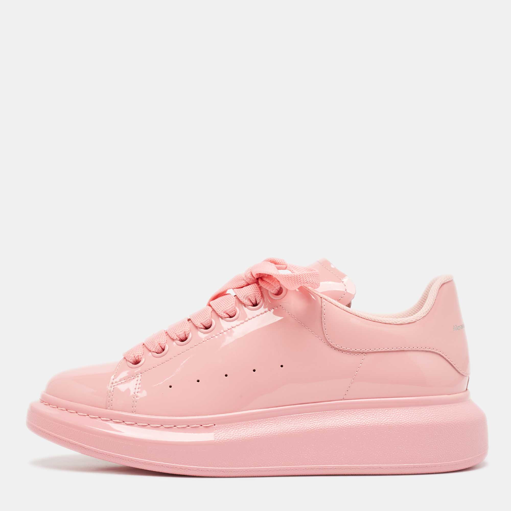 

Alexander McQueen Pink Patent Leather Larry Sneakers Size