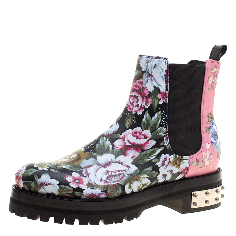 alexander mcqueen floral boots