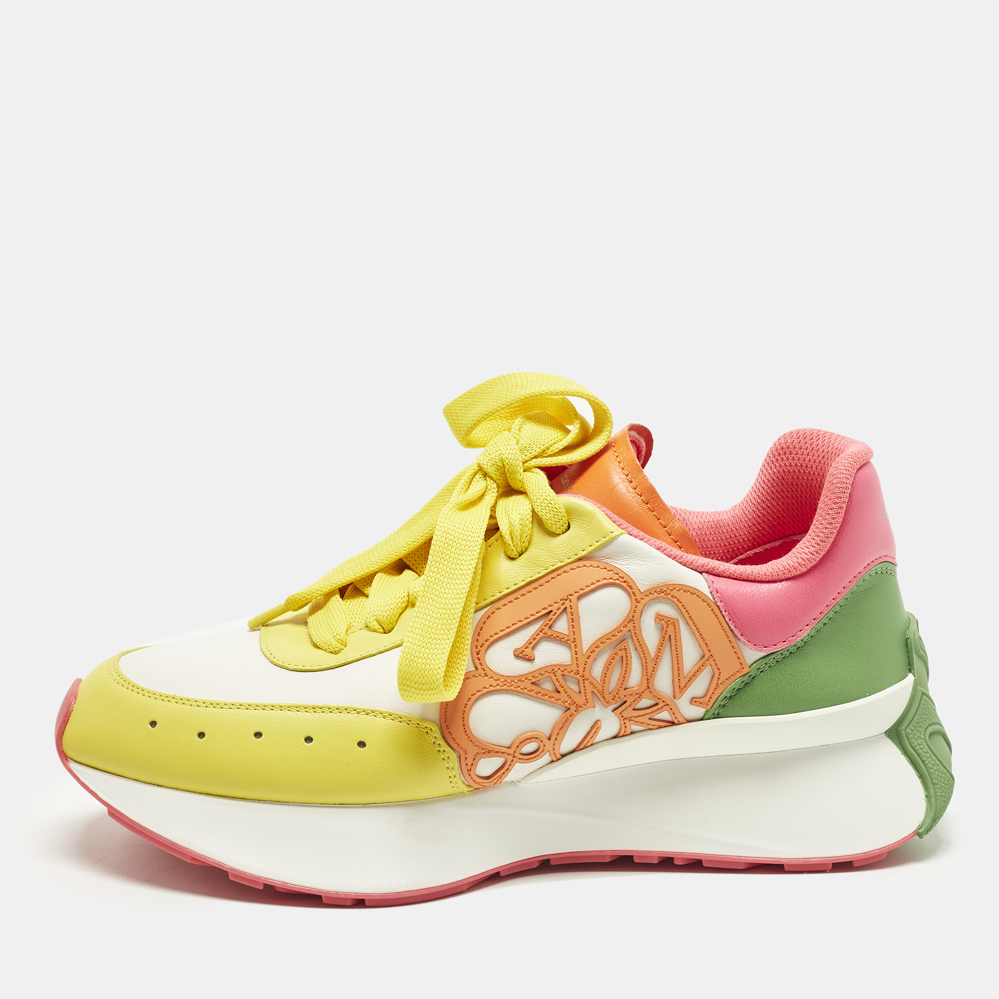 

Alexander McQueen Sprint Runner Size  Multicolor Leather Lace Up Sneakers