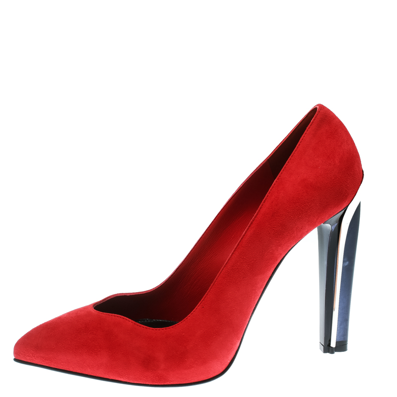 

Alexander McQueen Red Suede Pointed Toe Pumps Size