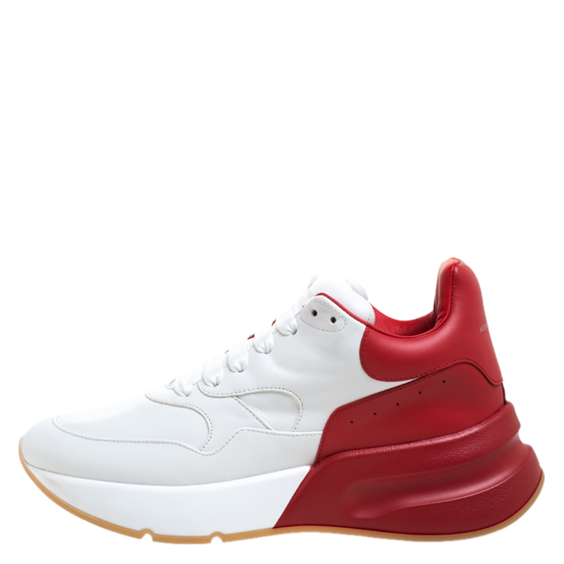 

Alexander McQueen White/Red Leather Larry Low Top Sneakers Size