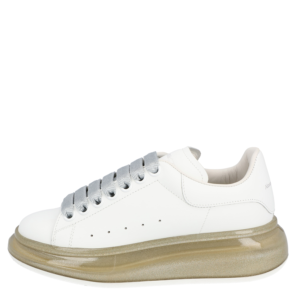 

Alexander McQueen Brown Sole Leather Oversized Sneakers Size EU, White
