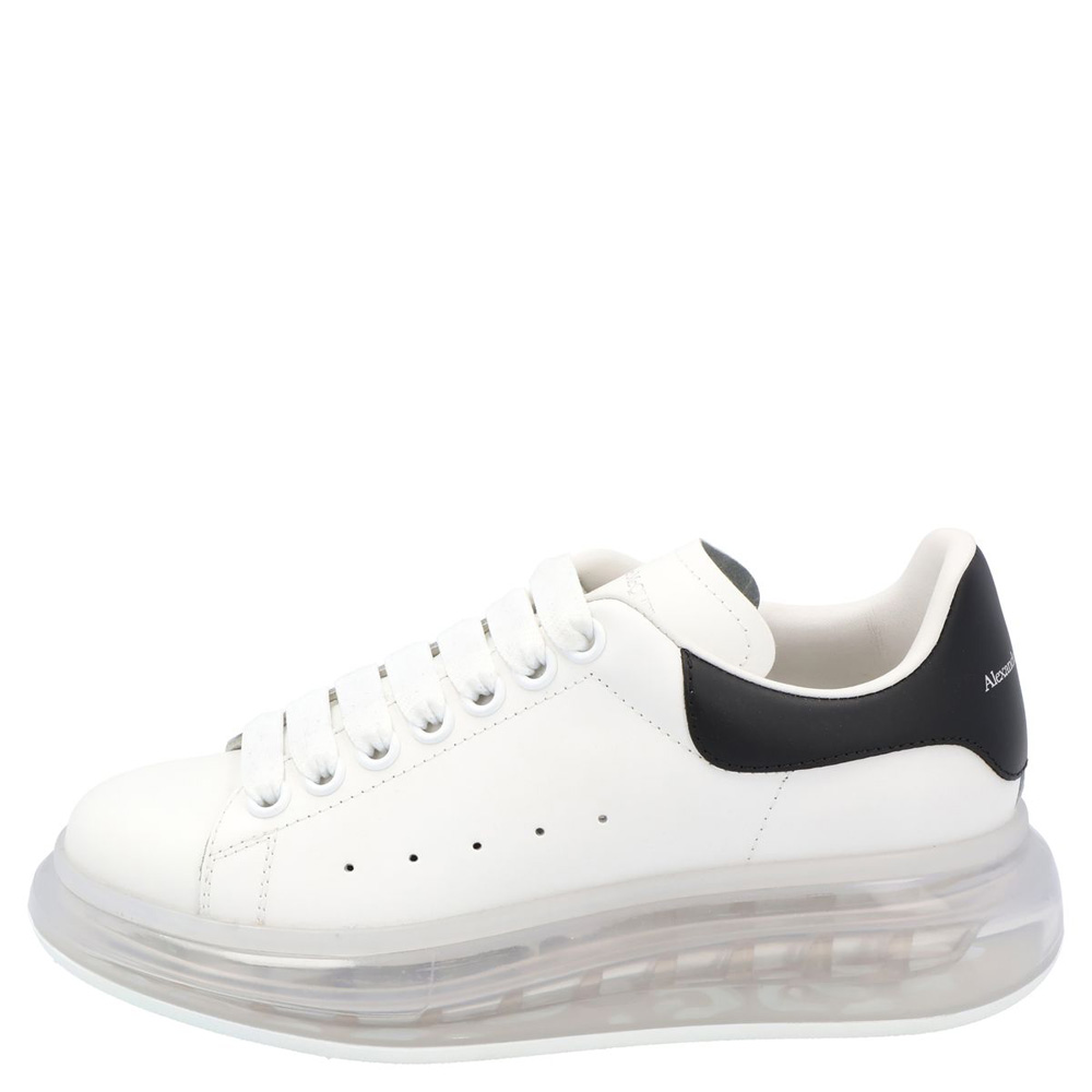 

Alexander McQueen White/Black Leather Oversized Clear sole Sneakers Size EU