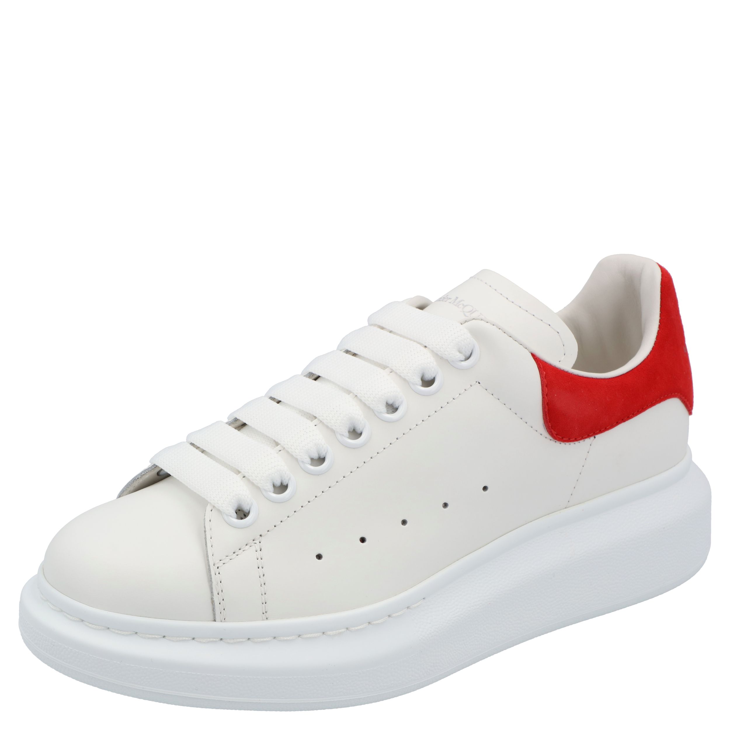 Pre-owned Alexander Mcqueen White Leather Oversized Sneakers Size Eu 36