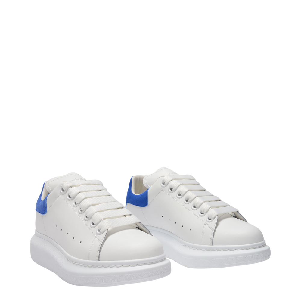 

Alexander McQueen White And Electric Blue Leather Oversized Sneakers Size EU