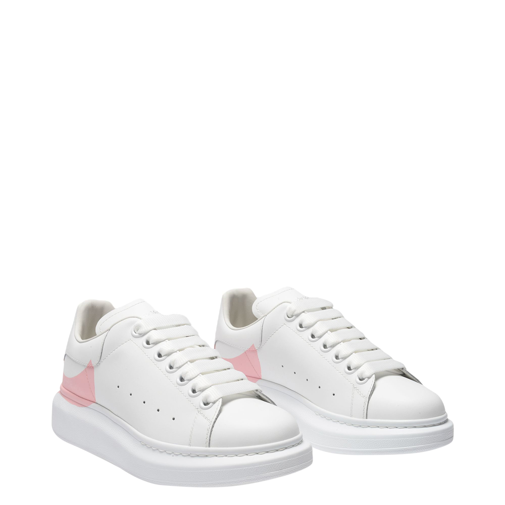 

Alexander McQueen White/Pink Leather Oversized Sneakers Size EU