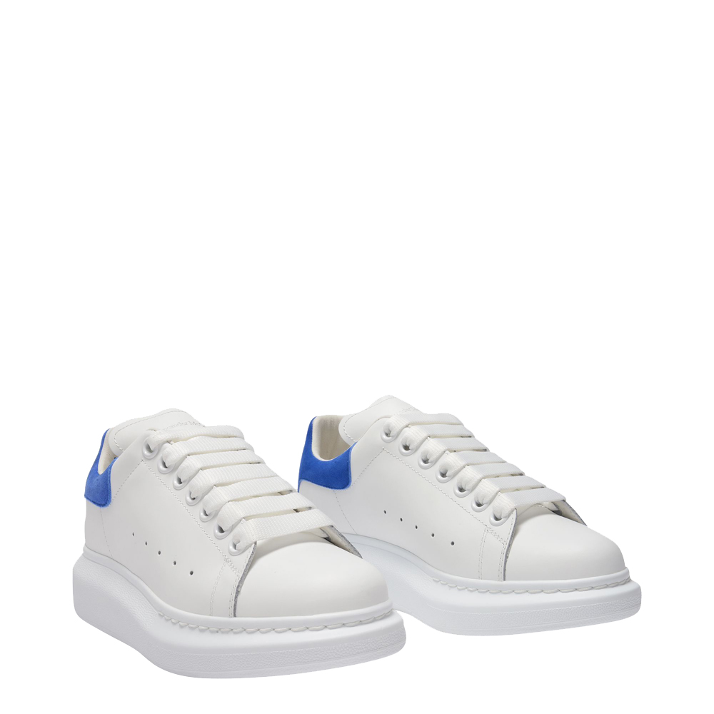 

Alexander McQueen White And Electric Blue Leather OversizeD Sneakers Size