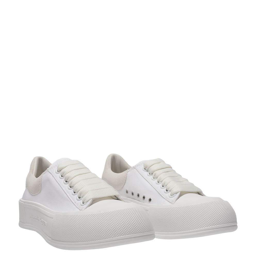 

Alexander McQueen White Canvas/Rubber Deck Plimsoll Sneakers Size EU