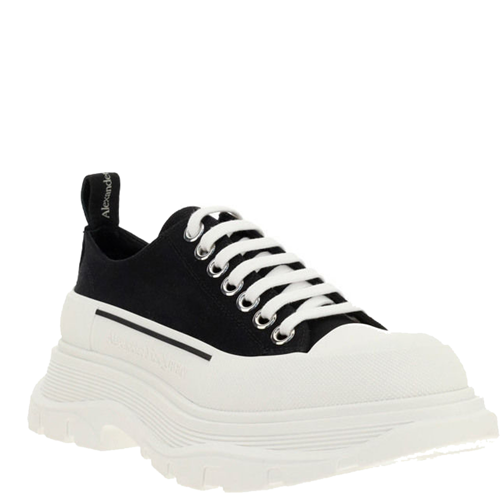 

Alexander McQueen Black/White Tread Slick Lace Up Sneakers Size EU