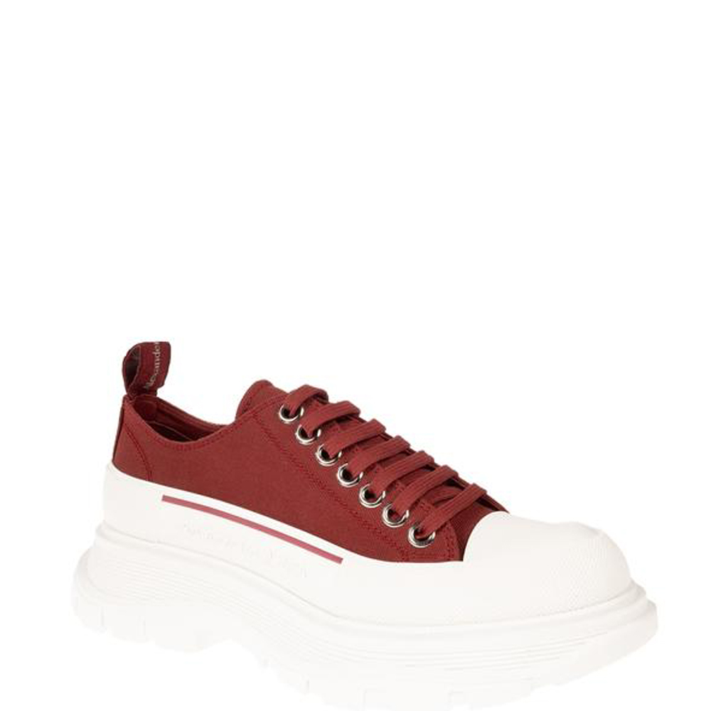 

Alexander McQueen Red/White Tread Slick Lace up Sneaker Size EU