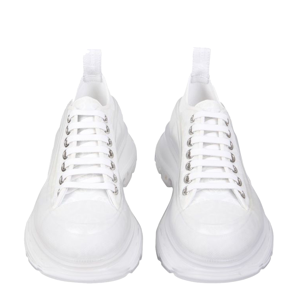 

Alexander McQueen White Textured Tread Slick Sneakers Size IT