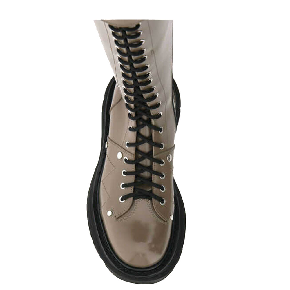 

Alexander McQueen Brown Leather Tread Lace Up Boots Size IT