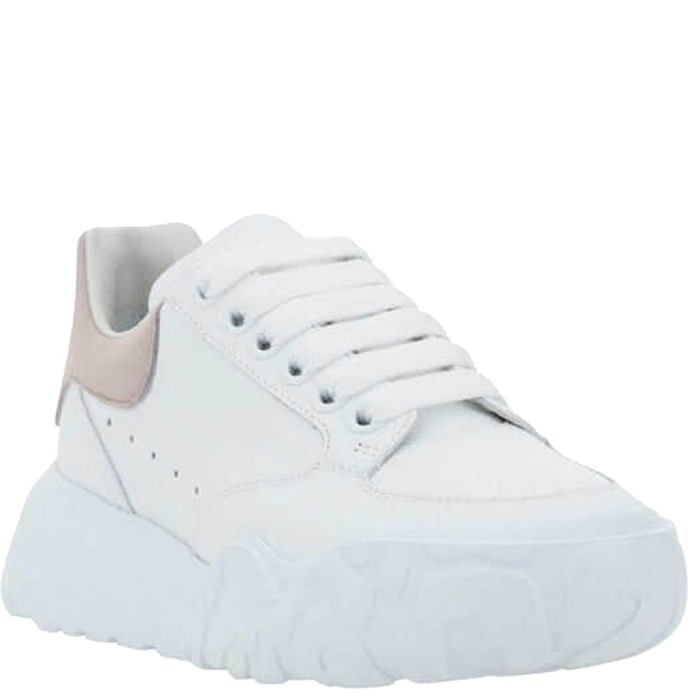 

Alexander McQueen White/Pink Leather Court Sneakers Size IT