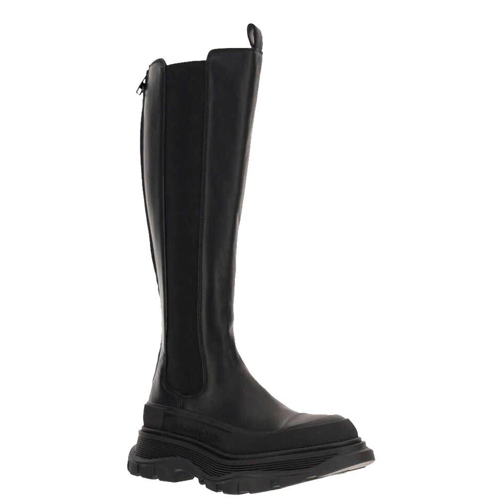 

Alexander McQueen Black Tread Slick Knee High Boot Size IT