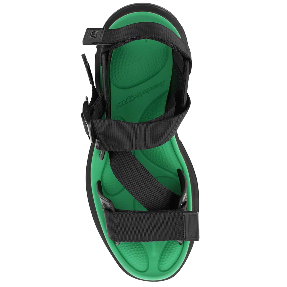 

Alexander McQueen Black/Green Tread Sandals Size IT