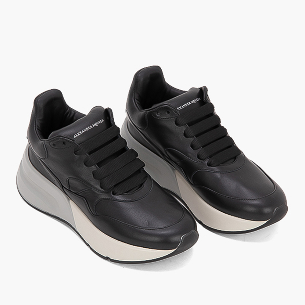 

Alexander McQueen Black Leather Lace-Up Sneakers Size EU