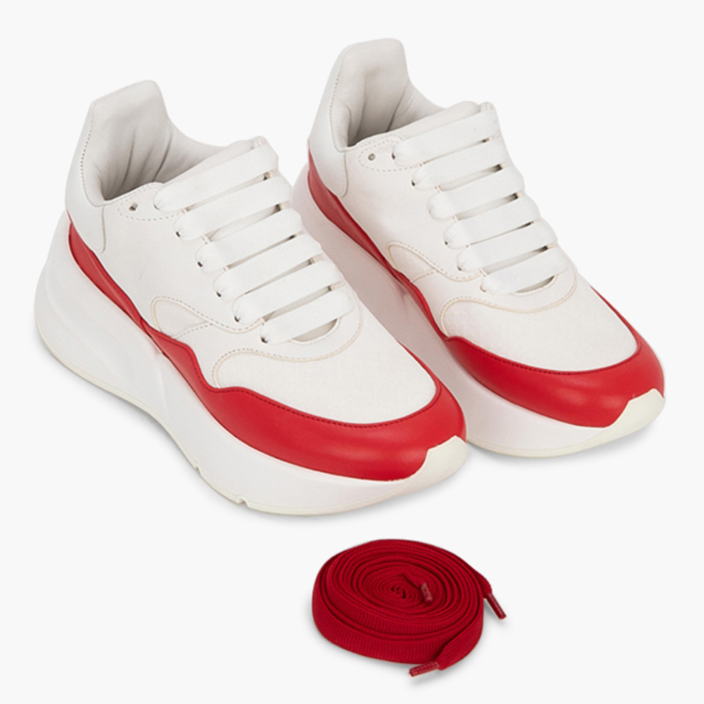 

Alexander McQueen White Leather Lace-Up Sneakers Size EU