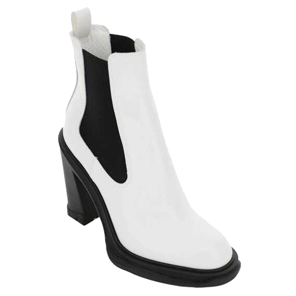 

Alexander McQueen White/Black Tread Heeled Chelsea Boots Size IT