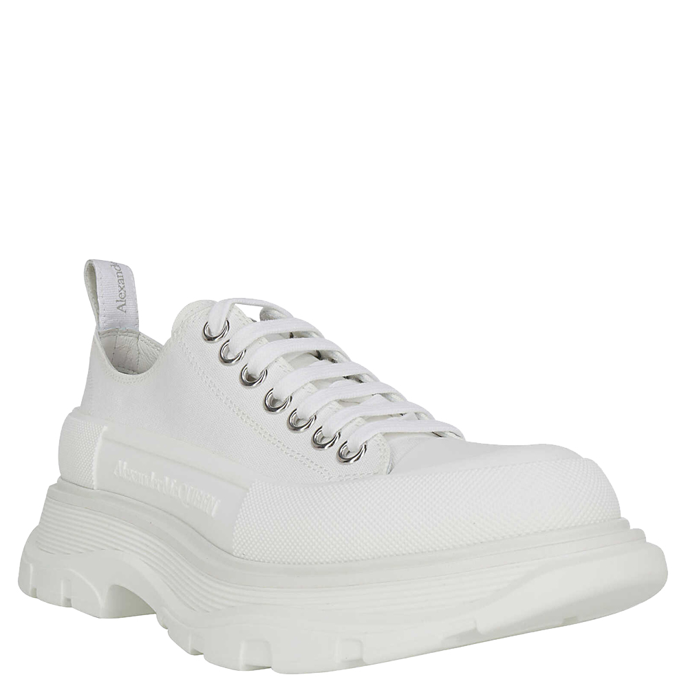 

Alexander McQueen White Tread Slick Lace up Sneakers Size IT